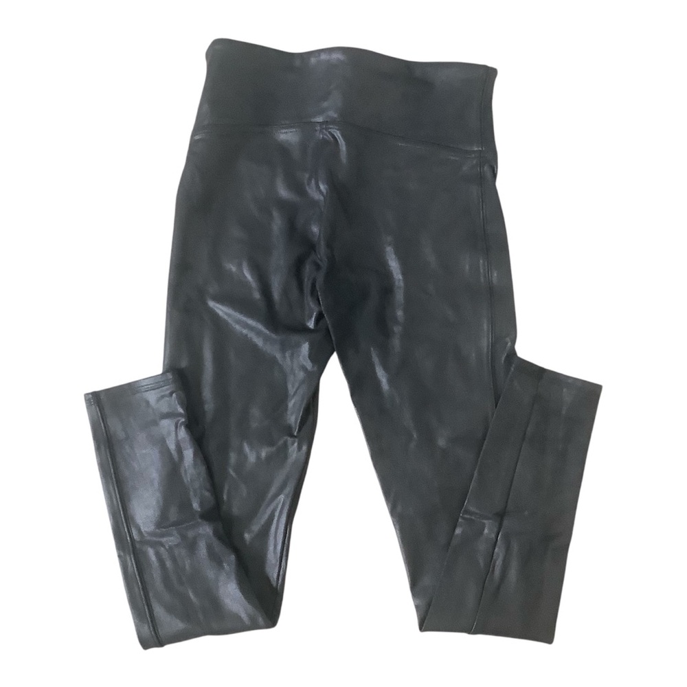 Spanx Faux Leather Shiny Ready To Wow Leggings Size Medium Black Stretch Shaping - Picture 4 of 13